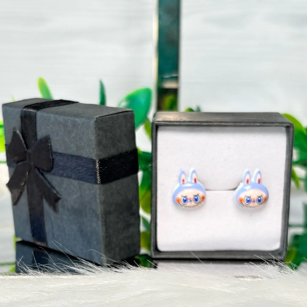 Cute Blue‎ Monster Character Stud Earrings